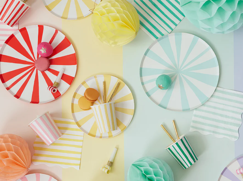 Red Stripe Dinner Plates