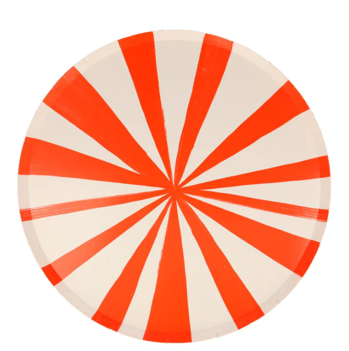 Red Stripe Dinner Plates