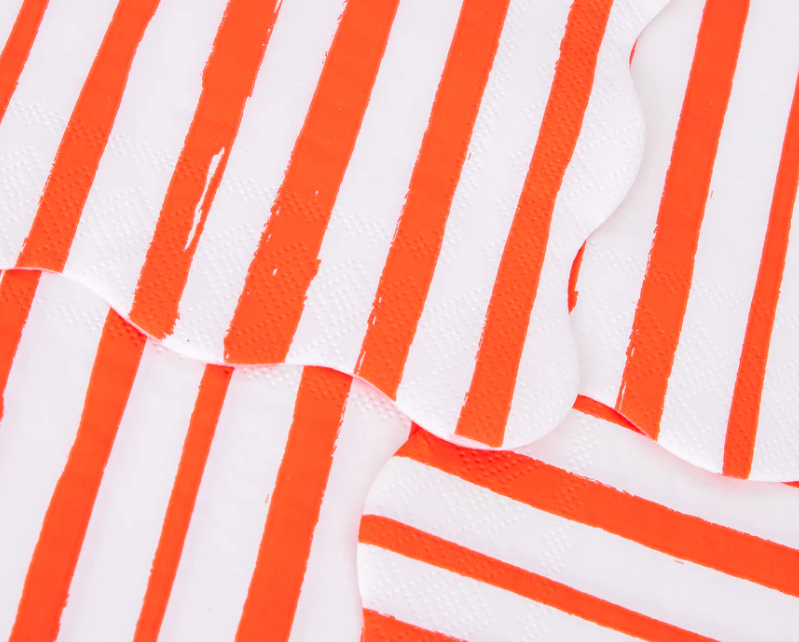 Red Stripe Small Napkins