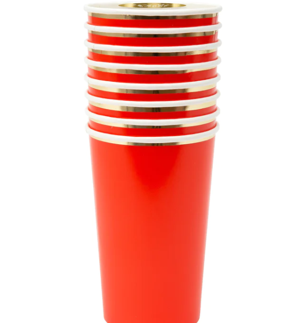 Red Highball Cups