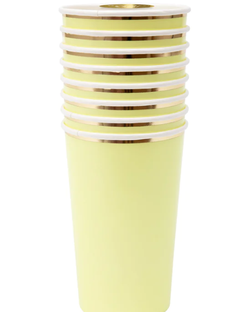 Pale Yellow Highball Cups