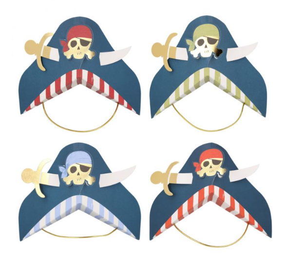 Blue Pirate Party Hats