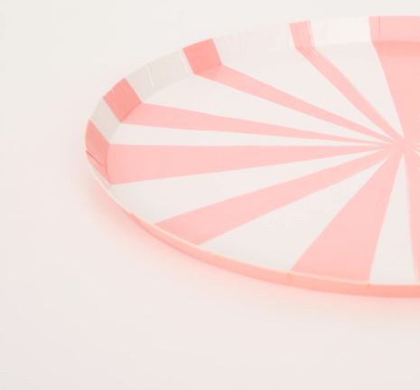 Pink Strip dinner Plates