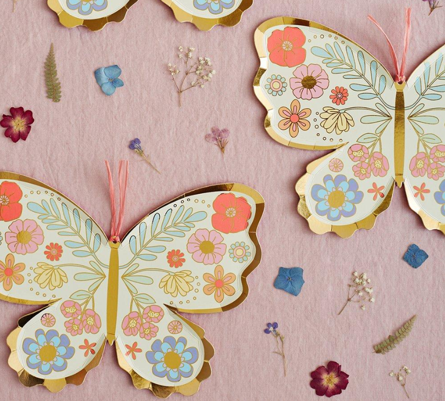 Floral Butterfly Plates