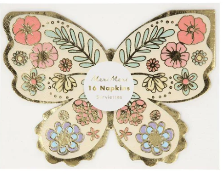 Floral Butterfly Napkins
