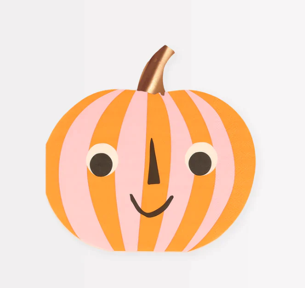 Pink & Orange Stripy Pumpkin Napkins