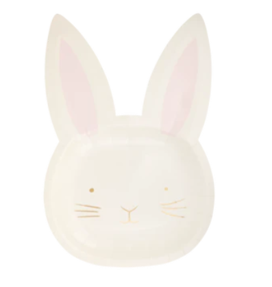 BUNNY FACE SHAPED PAPER PLATE