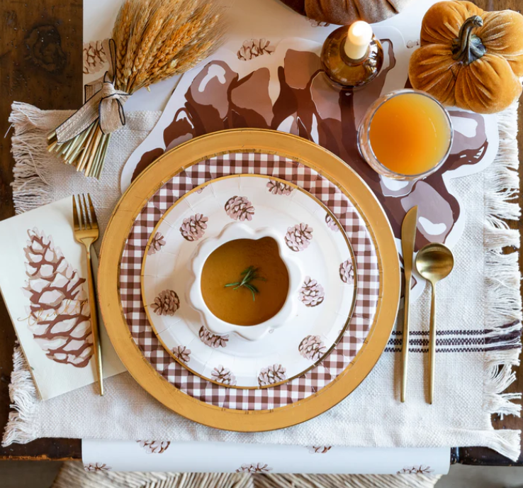 Harvest Pine Cone Paper Placemat