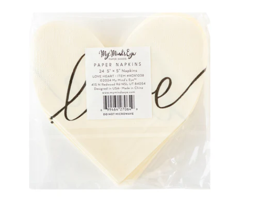 Love Heart Shaped Paper Napkin