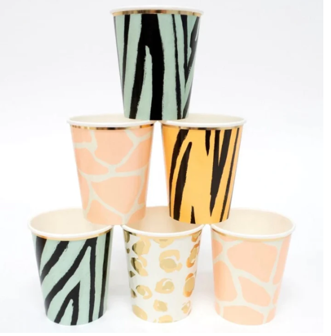 Safari Animal Print Cups