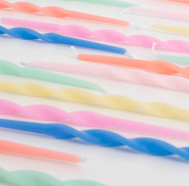 Mixed Twisted Rainbow Long Candles