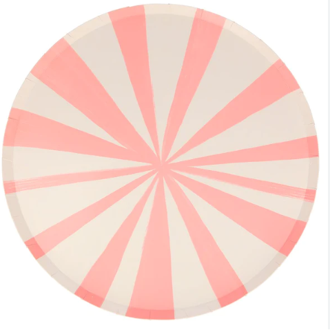 Pink Strip dinner Plates
