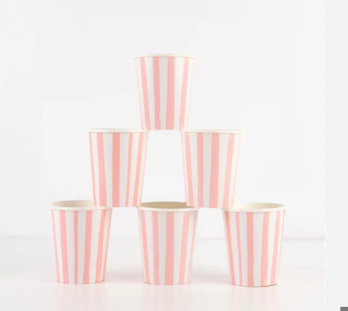Pink Stripe Cups