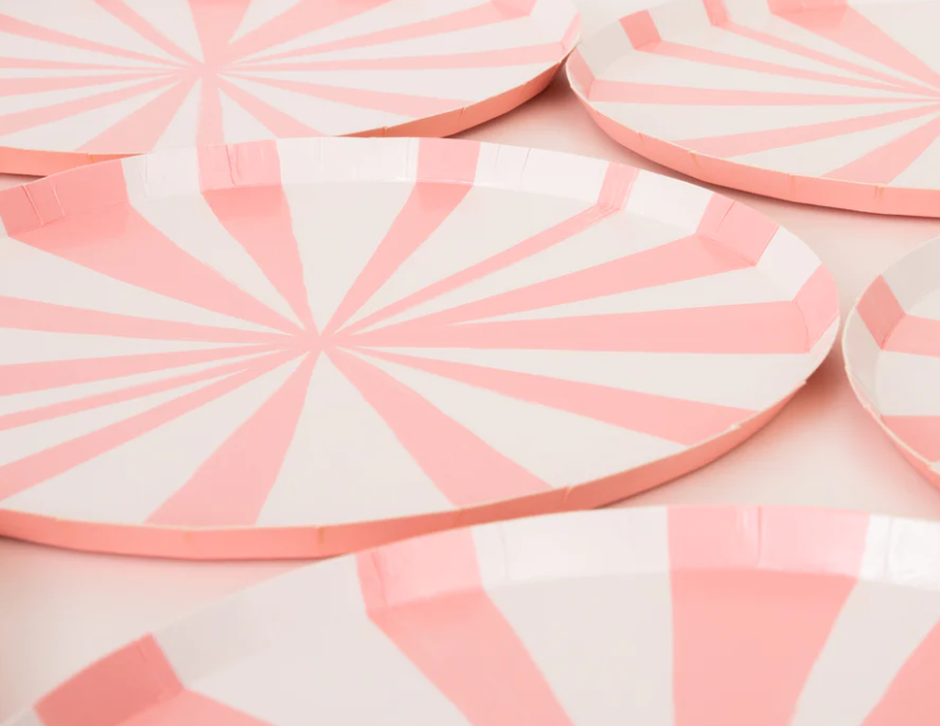 Pink Stripe Small Side Plate