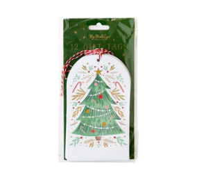 Golden Christmas Tree tags