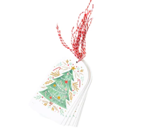 Golden Christmas Tree tags