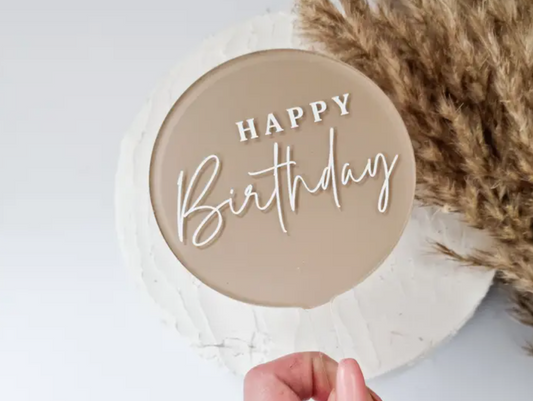 Happy Birthday Acrylic Cake Topper