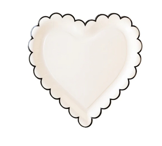 Scalloped Heart Paper Plate